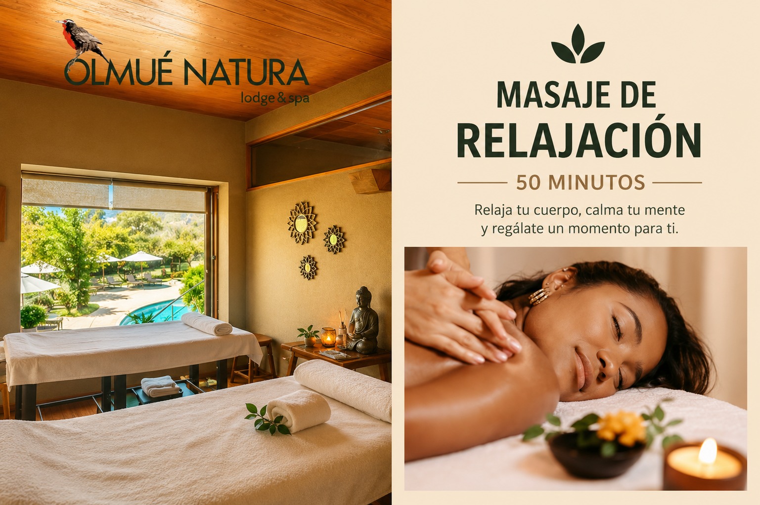 Masaje de relajación de 50 minutos.